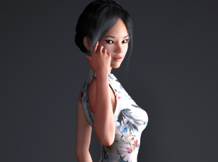 Картинка 3д+графика люди+ people девушка взгляд фон