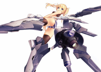 Картинка аниме оружие +техника +технологии девушка