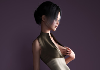 Картинка 3д+графика люди+ people девушка взгляд фон