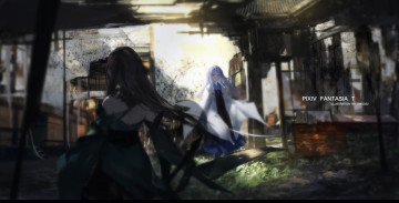 Картинка аниме pixiv+fantasia девушки