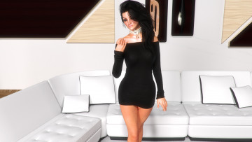 Картинка 3д+графика люди+ people девушка фон взгляд