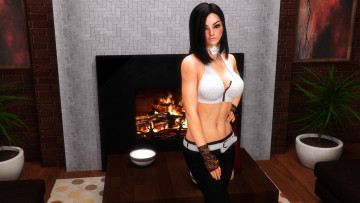 Картинка 3д+графика люди+ people взгляд девушка фон