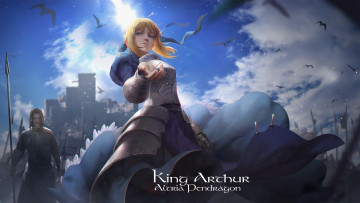 Картинка аниме fate stay+night взгляд девушка фон