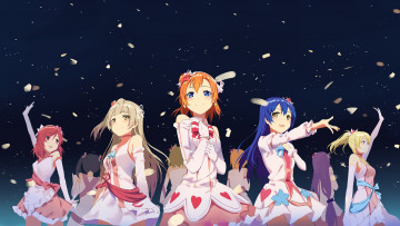 Картинка аниме love+live +school+idol+project фон девушки взгляд