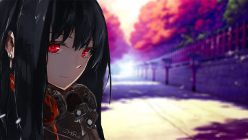 Картинка аниме музыка девушка взгляд фон