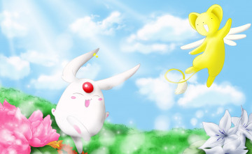 обоя chobits, аниме, цветы