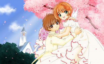 Картинка аниме card+captor+sakura взгляд девушка парень фон