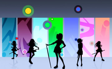 обоя bamboo blade, аниме, силуэты