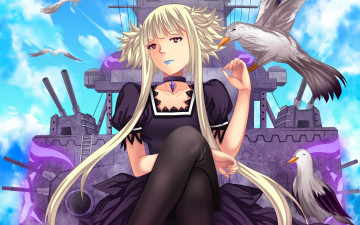 Картинка аниме aoki+hagane+no+arpeggio девушка взгляд фон