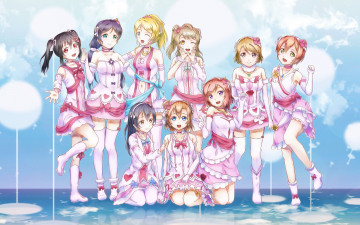 Картинка аниме love+live +school+idol+project взгляд девушки фон