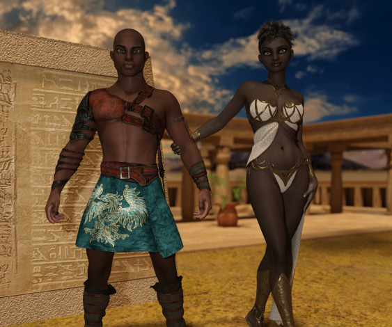 Обои картинки фото 3д графика, люди , people, фон, взгляд, девушка, мужчина