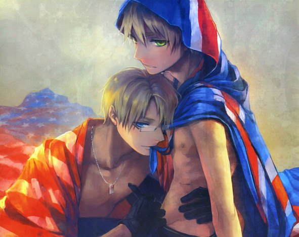 Обои картинки фото аниме, hetalia,  axis powers, парни