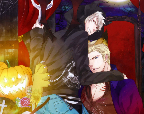 Обои картинки фото аниме, hetalia,  axis powers, prussia, germany, парни