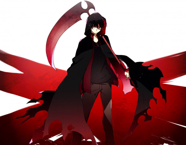 Обои картинки фото аниме, kagerou project, плащ, парень, коса