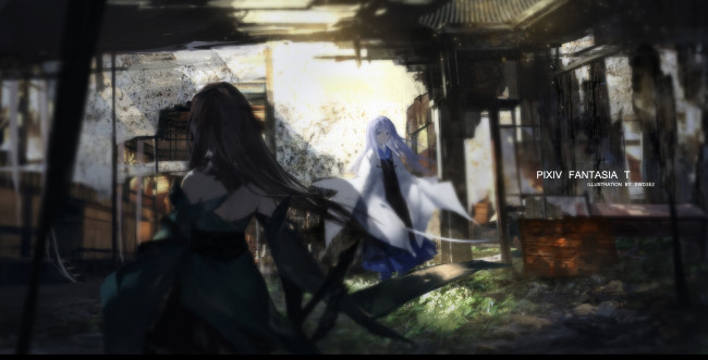 Обои картинки фото аниме, pixiv fantasia, девушки