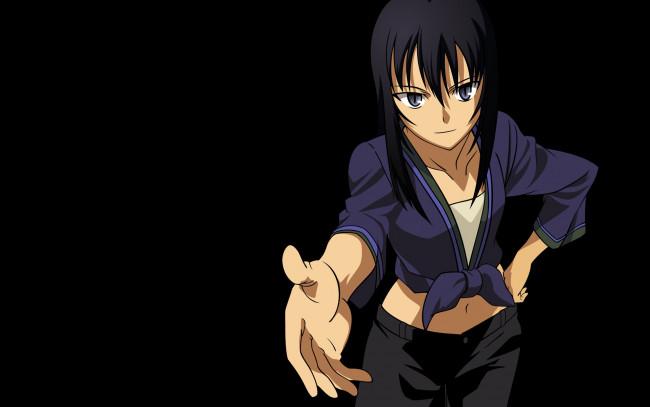 Обои картинки фото аниме, canaan, фон, взгляд, девушка