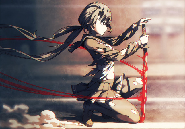 Обои картинки фото аниме, idolm@ster, фон, взгляд, девушка