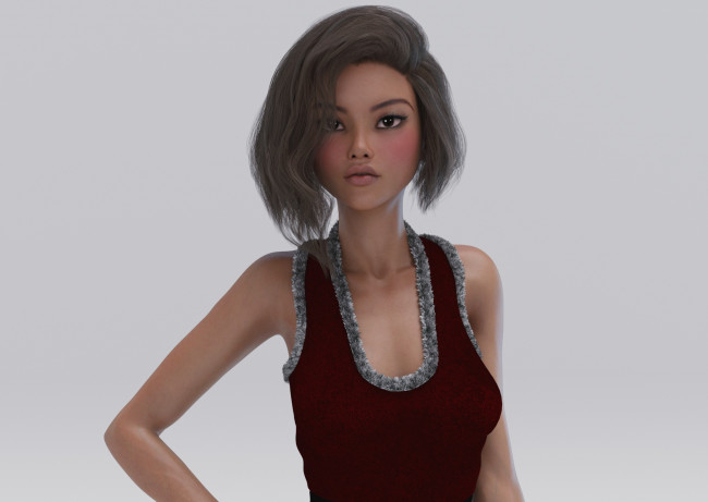 Обои картинки фото 3д графика, люди , people, фон, взгляд, девушка