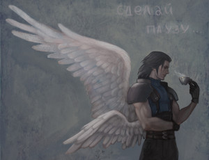 Картинка фэнтези ангелы чашка крылья ангел