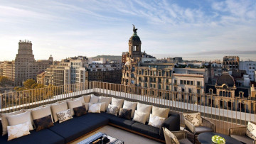 Картинка города барселона+ испания терраса собор панорама