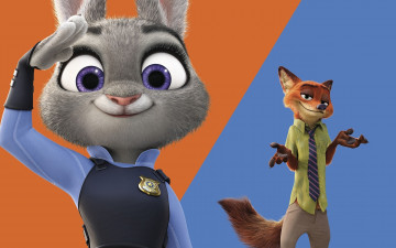 обоя мультфильмы, zootopia, персонажи
