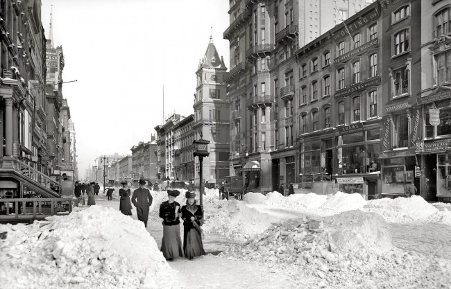Обои картинки фото разное, ретро,  винтаж, кареты, люди, зима, снег, улица, город