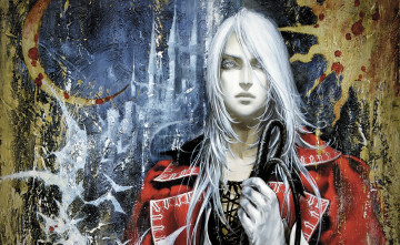 Картинка видео+игры castlevania парень сюртук кнут блондин