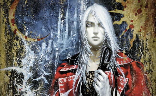 Обои картинки фото видео игры, castlevania, парень, сюртук, кнут, блондин