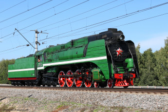 обоя паровоз п- 36, техника, паровозы, паровоз, п-, 36, локомотив, рельсы