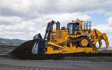 обоя caterpillar d11t, техника, бульдозеры, сaterpillar, d11t, строительная, d11, горнодобывающая, промышленность, бульдозер