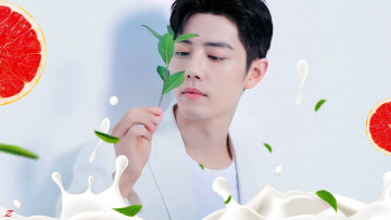 Картинка мужчины xiao+zhan актер листья ветка грейпфрут