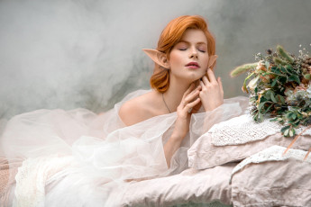 Картинка анастасия+жилина девушки анастасия жилина эльф cosplay красотка девушка модель рыжеволосая поза стройная сексуальная флирт