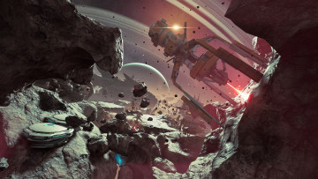 Картинка видео+игры chorus +rise+as+one космос станция скалы планета