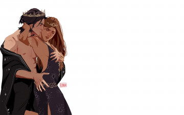 Картинка рисованное люди пара корона