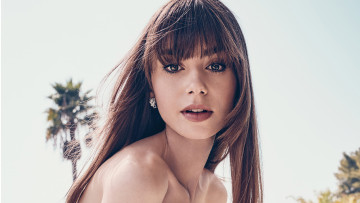 Картинка девушки lily+collins шатенка лицо