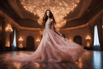 Картинка 3д+графика люди+ people бальное платье