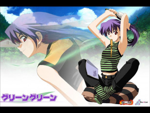 обоя аниме, green