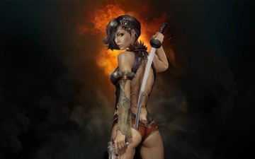 Картинка gunblade saga видео игры девушка меч