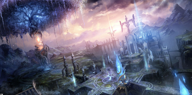 Обои картинки фото thor, god, of, thunder, видео, игры, city, dawn, chao, yuan, xu, арт