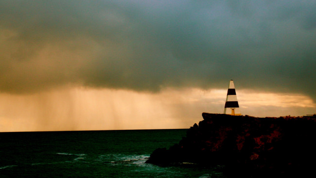 Обои картинки фото природа, маяки, вечер, облака