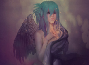 Картинка фэнтези ангелы крылья девушка