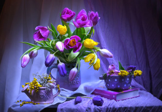 Картинка цветы разные+вместе натюрморт