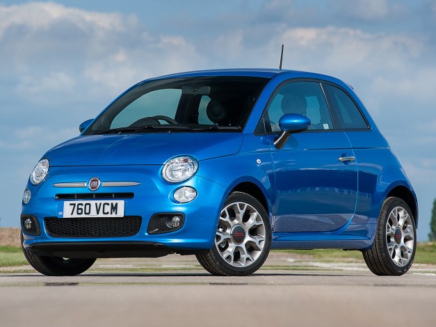 Обои картинки фото автомобили, fiat, синий, 500s, uk-spec
