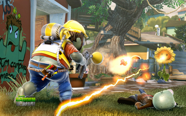 Обои картинки фото видео игры, plants vs,  zombies,  garden warfare, растение, атака
