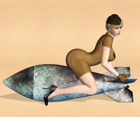 Картинка 3д+графика люди+ people фон девушка взгляд бомба