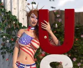 Картинка 3д+графика люди+ people фон взгляд девушка