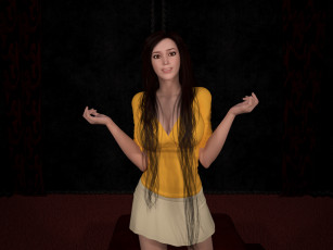 Картинка 3д+графика люди+ people девушка взгляд фон