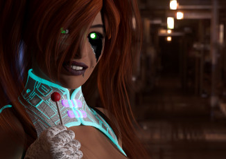 Картинка 3д+графика существа+ creatures взгляд киборг фон