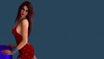 Картинка 3д+графика люди+ people фон взгляд девушка колье