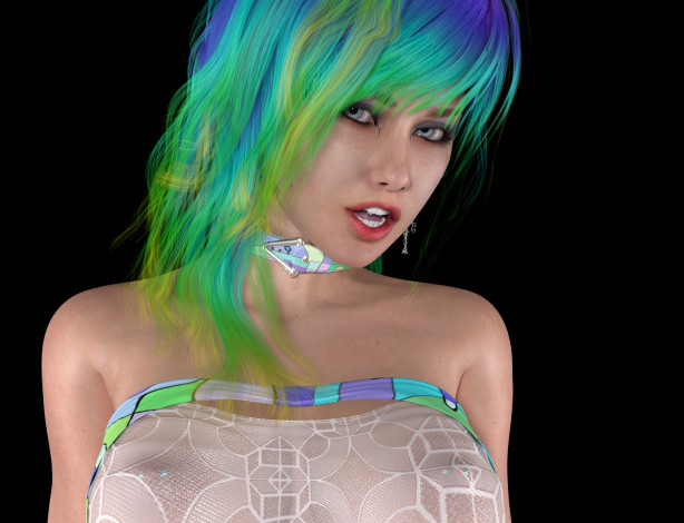 Обои картинки фото 3д графика, портрет , portraits, фон, взгляд, девушка